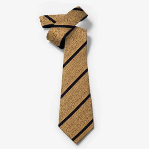 کراوات طرح دار طلایی راه راه مشکی پوشت دار