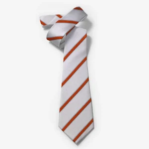 کراوات طرح دار سفید آجری راه راه برند Edi