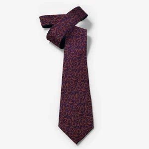 کراوات مسی سرمه ای طرحدار گلبرگ