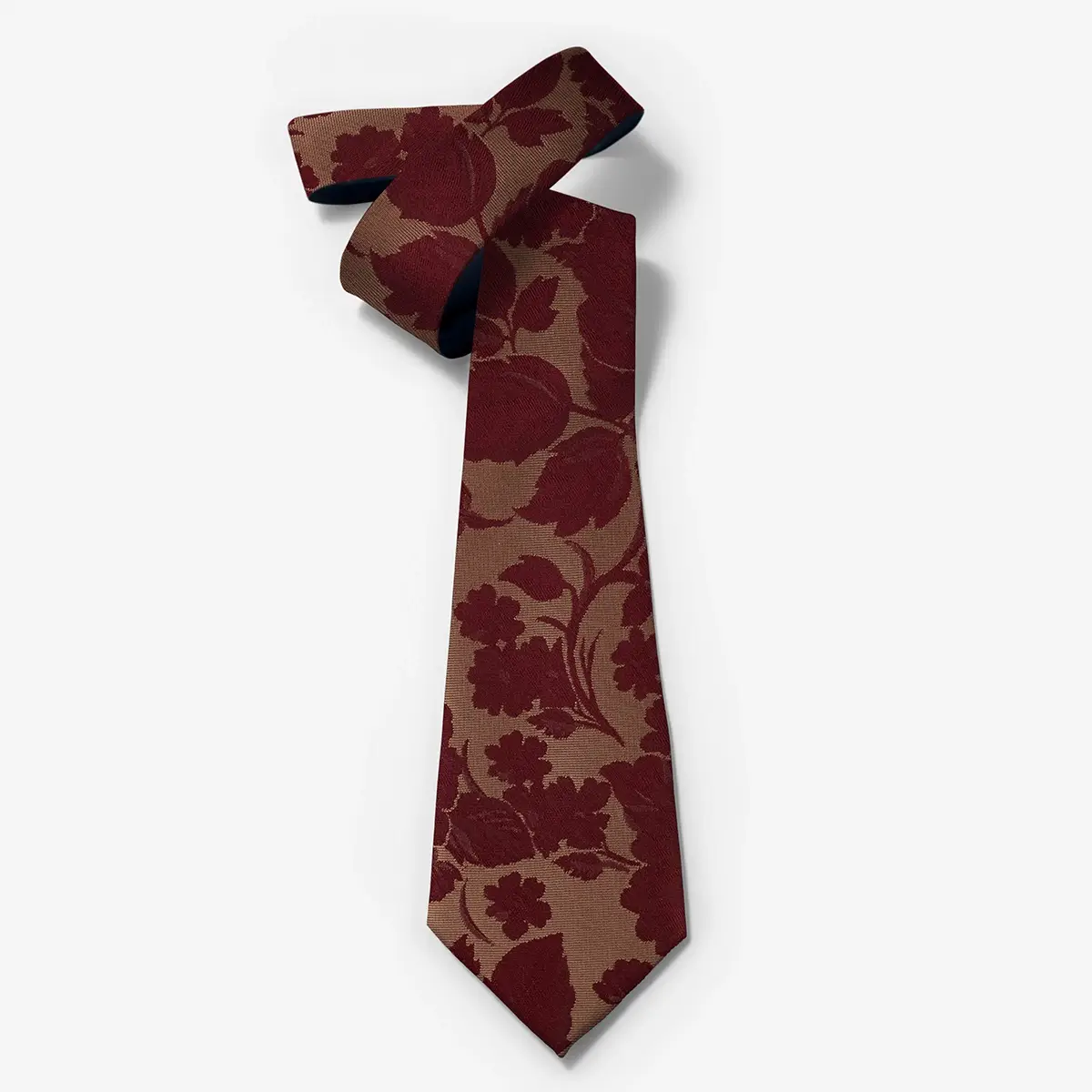 کراوات قرمز طلایی طرحدار گل برگ