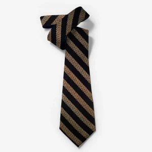 کراوات طرحدار مشکی طلایی راه راه