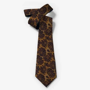 کراوات طلایی سرمه ای طرح دار